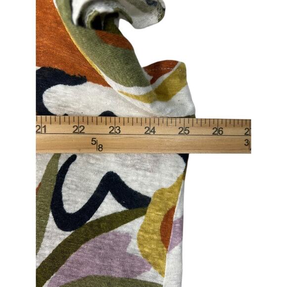 Rachel Zoe Linen Top Size 3X Multicolor Floral Summer Beach Vacation Boho Artsy - Picture 7 of 9